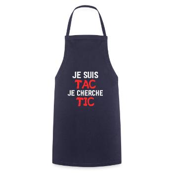 Je Suis TAC Je Cherche TIC - Tablier de cuisine - marine - Devant - AI Model Male 185 dark (185cm)