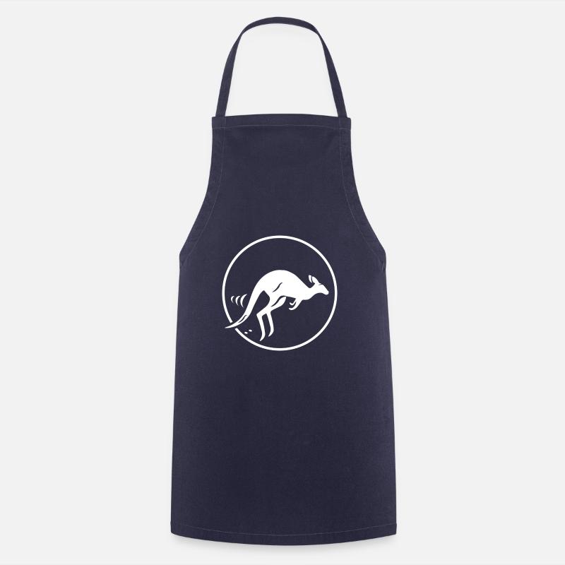 Jumping Kangoroo - white - Cooking Apron - navy