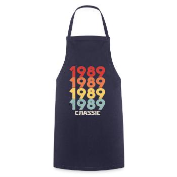 1989 Jubilé en style vintage classique 1989 - Tablier de cuisine - marine - Devant - AI Model Male 185 dark (185cm)