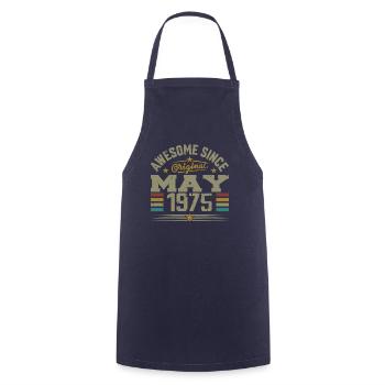 Vintage Mai 1975 Mai 1975 né en Mai 1975 Original - Tablier de cuisine - marine - Devant - AI Model Male 185 dark (185cm)