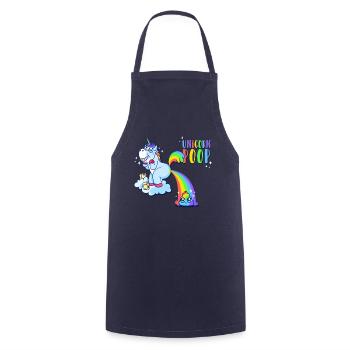 Einhorn Kacke - Kochschürze - Navy - Vorne - AI Model Male 185 dark (185cm)