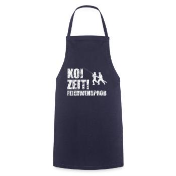 Keine Zeit Feuerwehrprobe schwäbisch Geschenk 1118 - Kochschürze - Navy - Vorne - AI Model Male 185 dark (185cm)