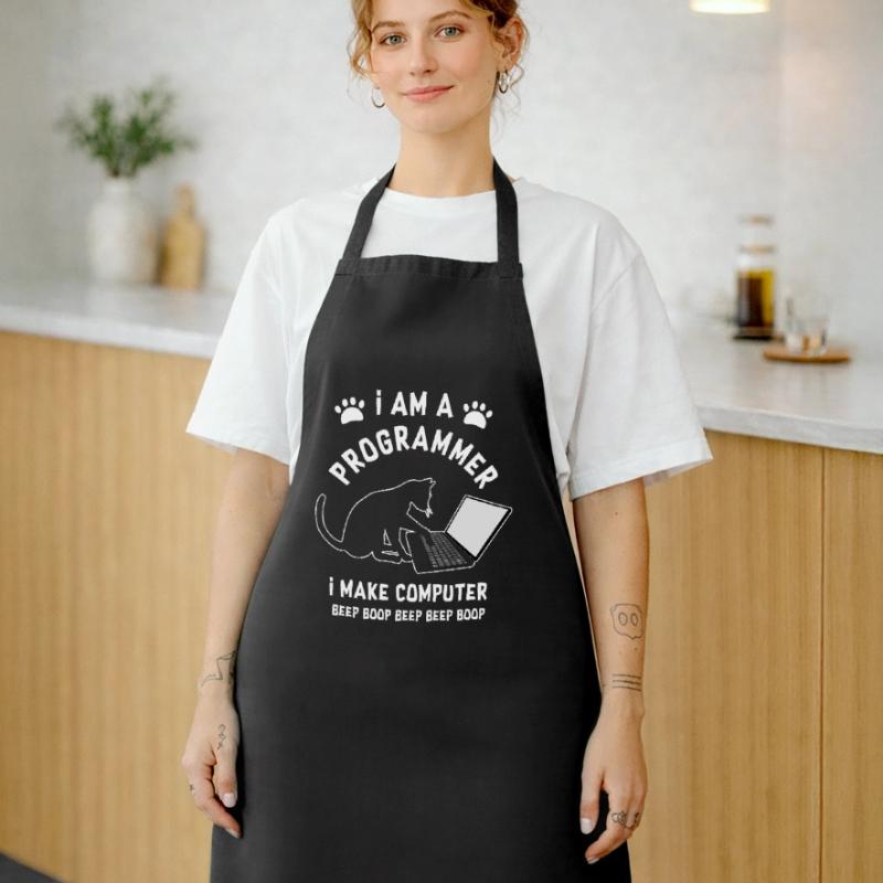 Programmer Cat Programmierer Computer Katze Kochschürze