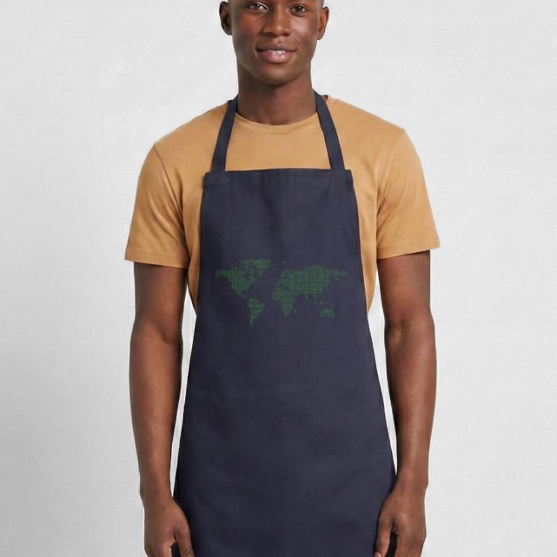 Binary Code Binary World Map World Code Cooking Apron