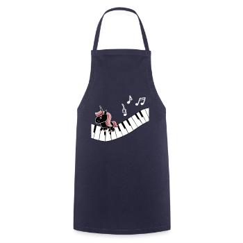 Piano Unicorn Piano Funny Animals Music - Cooking Apron - navy - Front - AI Model Male 185 dark (185cm)