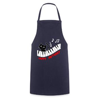 Piano Cat Piano I Funny Animals | Music Happy - Cooking Apron - navy - Front - AI Model Male 185 dark (185cm)