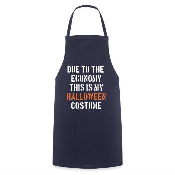 Due to the economy, this is my Halloween costume - Cooking Apron - navy - Front - AI Model Male 185 dark (185cm)