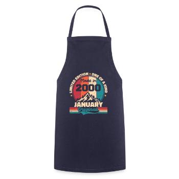 Birthday Gift January 2000 Limited Edition - Cooking Apron - navy - Front - AI Model Male 185 dark (185cm)