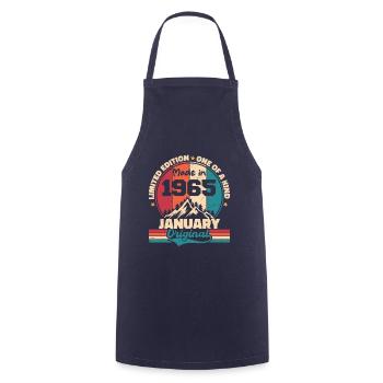 Birthday gift January 1965 Limited Edition - Cooking Apron - navy - Front - AI Model Male 185 dark (185cm)