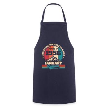 Birthday Gift January 1956 Limited Edition - Cooking Apron - navy - Front - AI Model Male 185 dark (185cm)