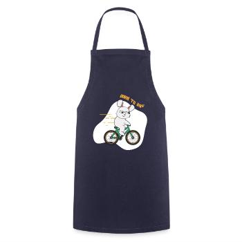 Born to Bike I Fahrrad Hase I Radfahrer | Kaninche - Kochschürze - Navy - Vorne - AI Model Male 185 dark (185cm)