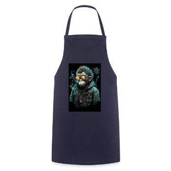 Punk Monkey avec des lunettes de soleil - Tablier de cuisine - marine - Devant - AI Model Male 185 dark (185cm)
