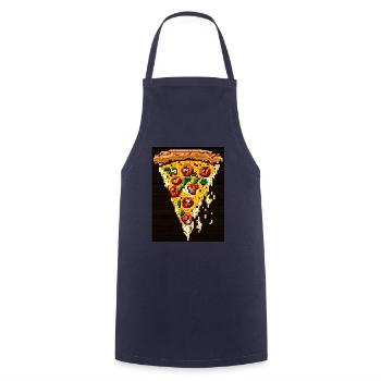 8-Bit Pizza, Pixel Art - Cooking Apron - navy - Front - AI Model Male 185 dark (185cm)