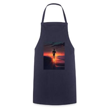 Coureur au coucher du soleil - Tablier de cuisine - marine - Devant - AI Model Male 185 dark (185cm)