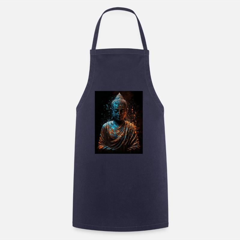Friedliche abstrakte Buddha-Statue - Kochschürze - Navy