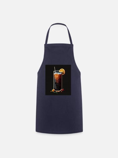 Pixel Art Longdrink - Kochschürze - Navy