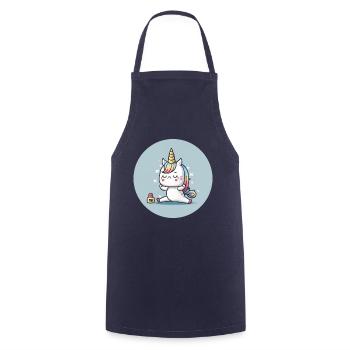 Adorable Yoga Unicorn - Cooking Apron - navy - Front - AI Model Male 185 dark (185cm)