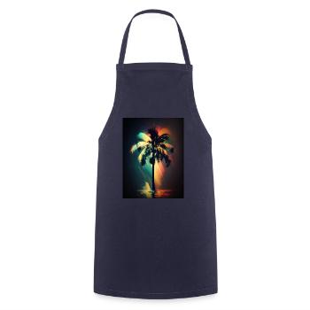 Colorful Palm Tree - Cooking Apron - navy - Front - AI Model Male 185 dark (185cm)