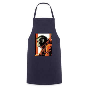 Monkey Astronaut Pop Art - Cooking Apron - navy - Front - AI Model Male 185 dark (185cm)