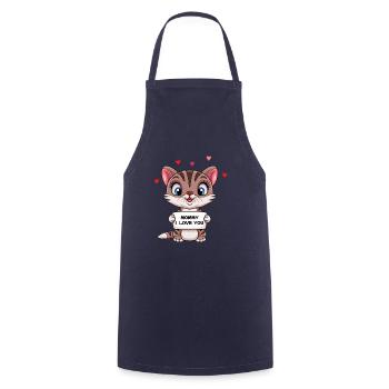 Mutter Mama Muttertag Katze Baby Kind Tochter Sohn - Kochschürze - Navy - Vorne - AI Model Male 185 dark (185cm)
