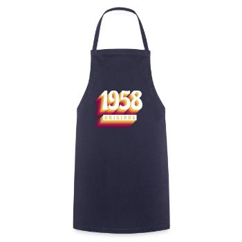 1958 Original. Cool anniversaire Idée cadeau - Tablier de cuisine - marine - Devant - AI Model Male 185 dark (185cm)