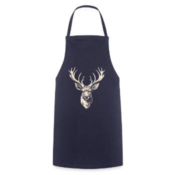 Cerf Chasseur de bois de cerf Motif de randonnée - Tablier de cuisine - marine - Devant - AI Model Male 185 dark (185cm)