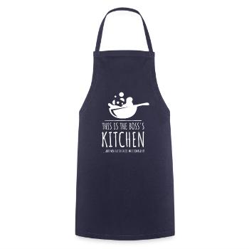 Kitchen, Funny Gift Idea for Christmas & Birthdays - Cooking Apron - navy - Front - AI Model Male 185 dark (185cm)