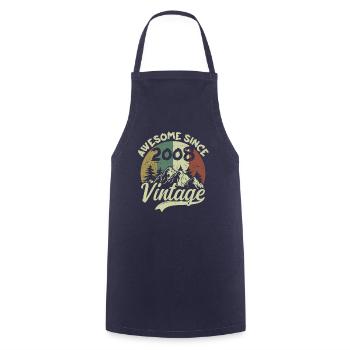 Vintage 2008 Birthday Gift 2008 - Cooking Apron - navy - Front - AI Model Male 185 dark (185cm)