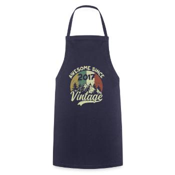 Vintage 2017 Birthday Gift 2017 - Cooking Apron - navy - Front - AI Model Male 185 dark (185cm)
