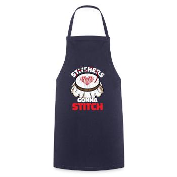 Sticker gehen zum Stitchen - Weihnachts- und Geburtstagsgeschenk - Kochschürze - Navy - Vorne - AI Model Male 185 dark (185cm)