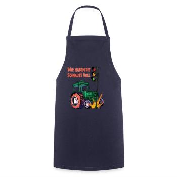 The traffic lights have to go! We're fed - Cooking Apron - navy - Front - AI Model Male 185 dark (185cm)