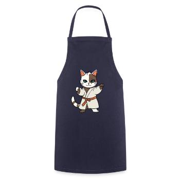 Karate Cat I Funny Animals | Sports | Kitten - Cooking Apron - navy - Front - AI Model Male 185 dark (185cm)