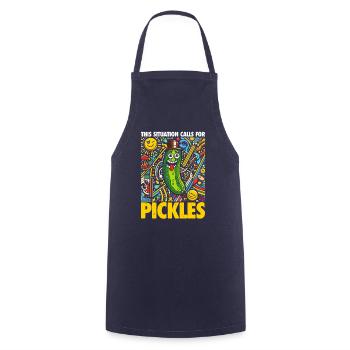 This Situation Calls For Pickles - Gurken Geschenk - Kochschürze - Navy - Vorne - AI Model Male 185 dark (185cm)
