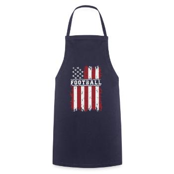 FOOTBALL AMÉRICAIN Amérique USA Grunge drapeau - Tablier de cuisine - marine - Devant - AI Model Male 185 dark (185cm)