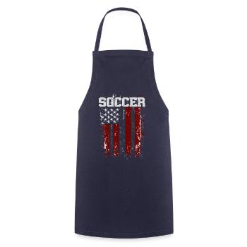 SOCCER Fußball Amerika USA Grunge Flagge - Kochschürze - Navy - Vorne - AI Model Male 185 dark (185cm)