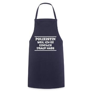 Polizistin Spruch Polizei Witz Polizistin Geschenk - Kochschürze - Navy - Vorne - AI Model Male 185 dark (185cm)
