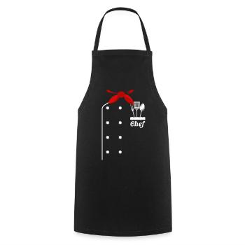 Humor Outfit Koch Koch - Kochschürze - Schwarz - Vorne - AI Model Male 185 dark (185cm)