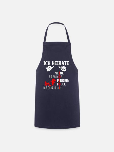 Ich heirate JGA Junggesellenabschied Idiot - Kochschürze - Navy