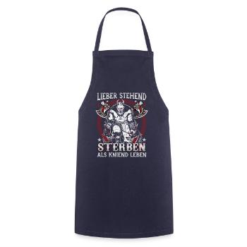 Better to die standing than to live kneeling - Cooking Apron - navy - Front - AI Model Male 185 dark (185cm)