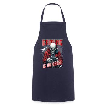 Gaming Ist Kein Verbrechen – Gamer Statement für - Kochschürze - Navy - Vorne - AI Model Male 185 dark (185cm)