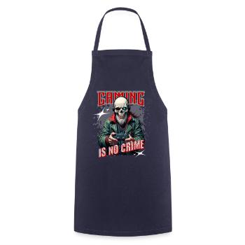 Gaming Ist Kein Verbrechen – Gamer Statement für - Kochschürze - Navy - Vorne - AI Model Male 185 dark (185cm)