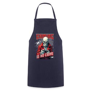 Gaming Ist Kein Verbrechen – Gamer Statement für - Kochschürze - Navy - Vorne - AI Model Male 185 dark (185cm)