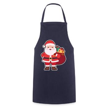 01 Süßer niedlicher Weihnachtsmann Geschenke - Kochschürze - Navy - Vorne - AI Model Male 185 dark (185cm)