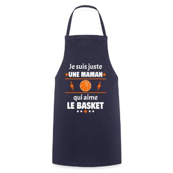 Juste une maman qui aime le basket, cadeau de noël - Tablier de cuisine - marine - Devant - AI Model Male 185 dark (185cm)