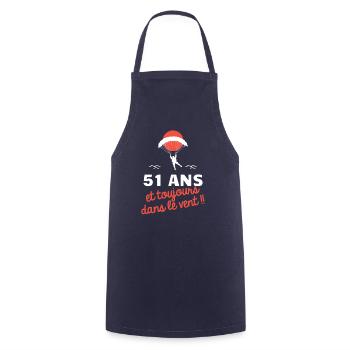 idée cadeau anniversaire amateurs de parapente - Tablier de cuisine - marine - Devant - AI Model Male 185 dark (185cm)