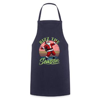 Rizz La saison Drôle Père Noël Noël - Tablier de cuisine - marine - Devant - AI Model Male 185 dark (185cm)