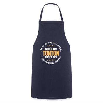 Cadeau tonton - Humour drôle oncle - Tablier de cuisine - marine - Devant - AI Model Male 185 dark (185cm)