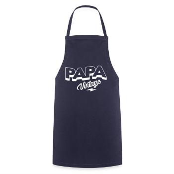 Papa vintage - Tablier de cuisine - marine - Devant - AI Model Male 185 dark (185cm)