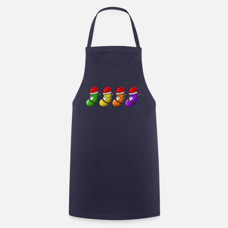 SantaBeans with Face - Cooking Apron - navy