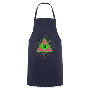 65 All-Seeing Eye of God Triangle Rays - Cooking Apron - navy - Front - AI Model Male 185 dark (185cm)